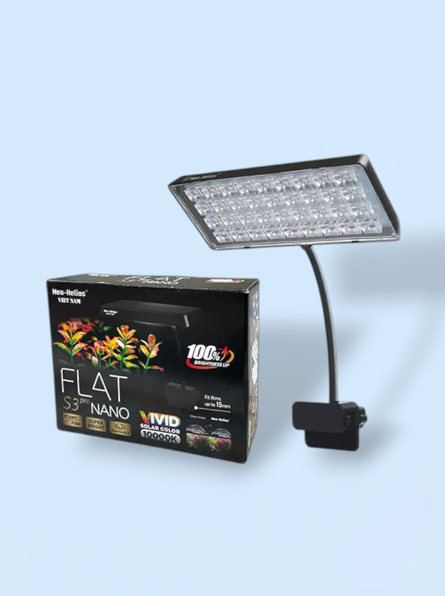 Neo-Helios Flat S3 Pro Nano Vivid LED Aquarium Light (10000K) Dabo X5 24 LEDs Mini Clip Aquarium Light - Image 1
